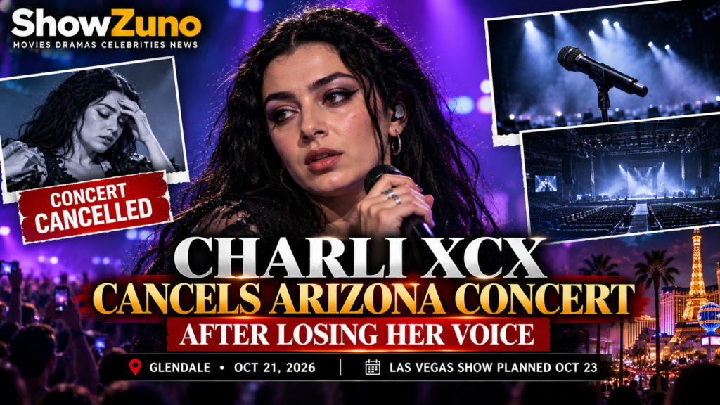 ShowZuno illustration of Charli XCX and her canceled October 21 Arizona concert