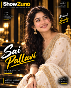 Sai Pallavi portrait in traditional attire for ShowZuno celebrity biography