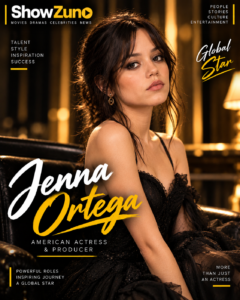 Jenna Ortega ShowZuno celebrity portrait featuring the American actress known for Wednesday and Scream