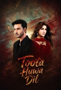 Toota Huwa Dil Pakistani drama promotional artwork featuring its lead cast.